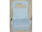 Childs Train Seat with storage beautifully hand crafted in blue