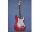 Westfield electric guitar- red/white + amp, strap & lead