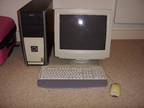 Desktop Computer With Crt Monitor,  Mouse and Keyboard